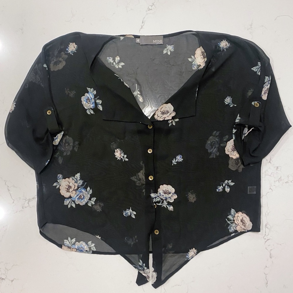 Myne sheer floral blouse.